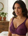 Plum Lace Full‑Coverage Support Bra