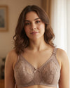 Taupe Lace Full-Coverage Support Bra