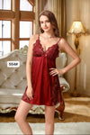 Burgundy Lace Satin Chemise