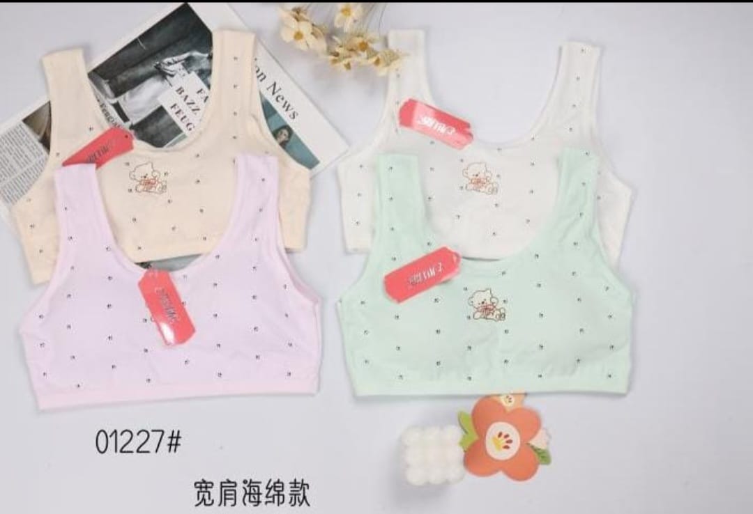 Pastel Polka Wide‑Strap Cotton Bralette