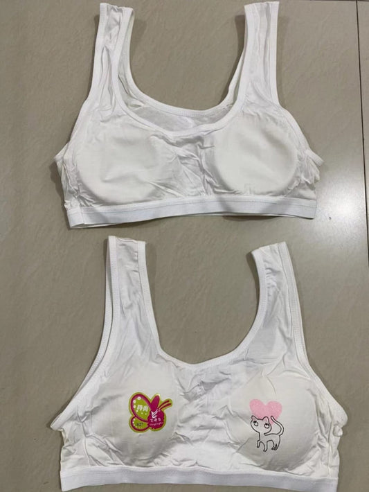 Soft Cotton Wide‑Strap Bralette – White