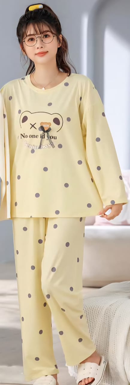 Cozy Polka-Dot Bear Lounge Set