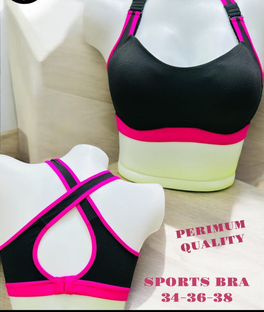 Imported Cross‑Back Sports Bra (34–38)