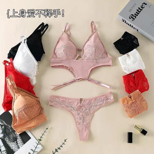 Lace Wrap Bralette & Thong Set