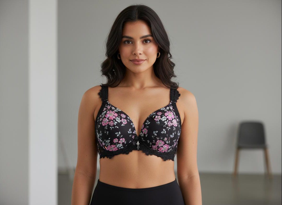 Plum Blossom Floral Lace Contour Bra