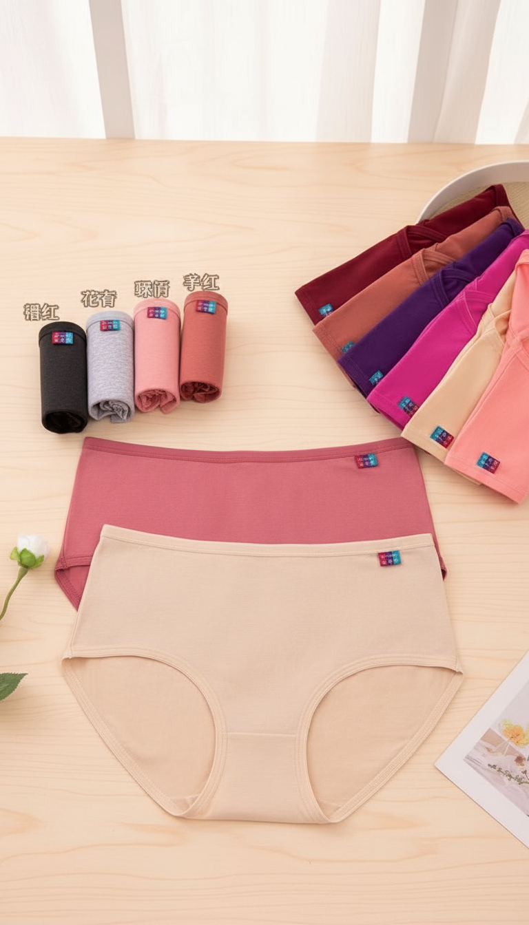 Everyday Cotton‑Stretch Mid‑Rise Briefs (Assorted Colors)