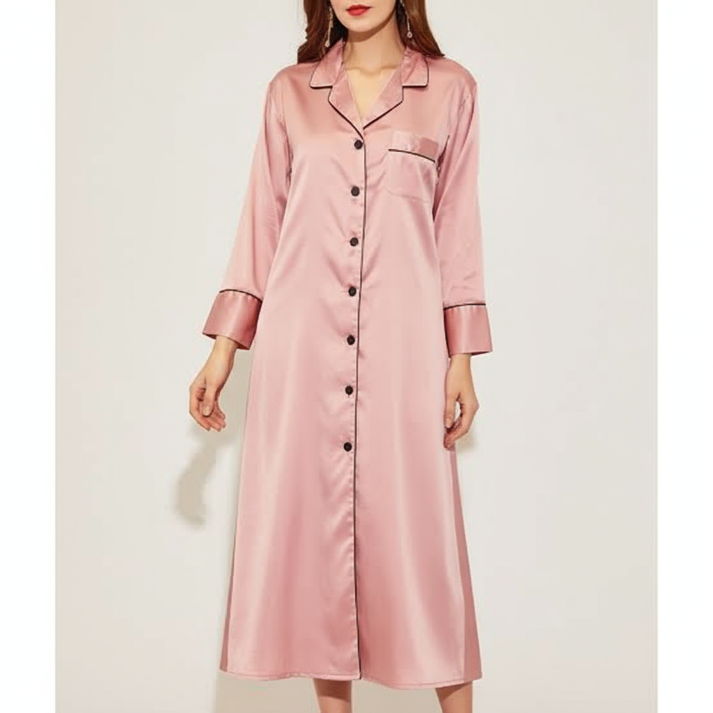 Luxe Blush Satin Pajama Top