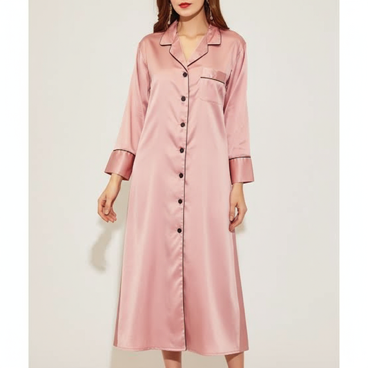Luxe Blush Satin Pajama Top