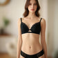 Noir Eclipse Cut‑Out Lace Bralette &amp; Thong Set