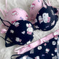 Kawaii Kitty Bra &amp; Panty Set – Pink or Black